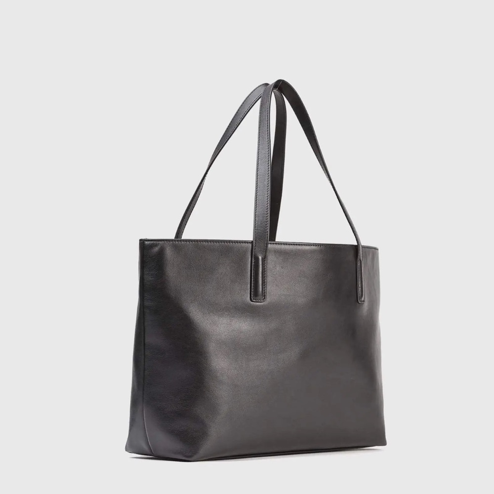 Classic Black Leather Tote Bag - Picture 6 of 11